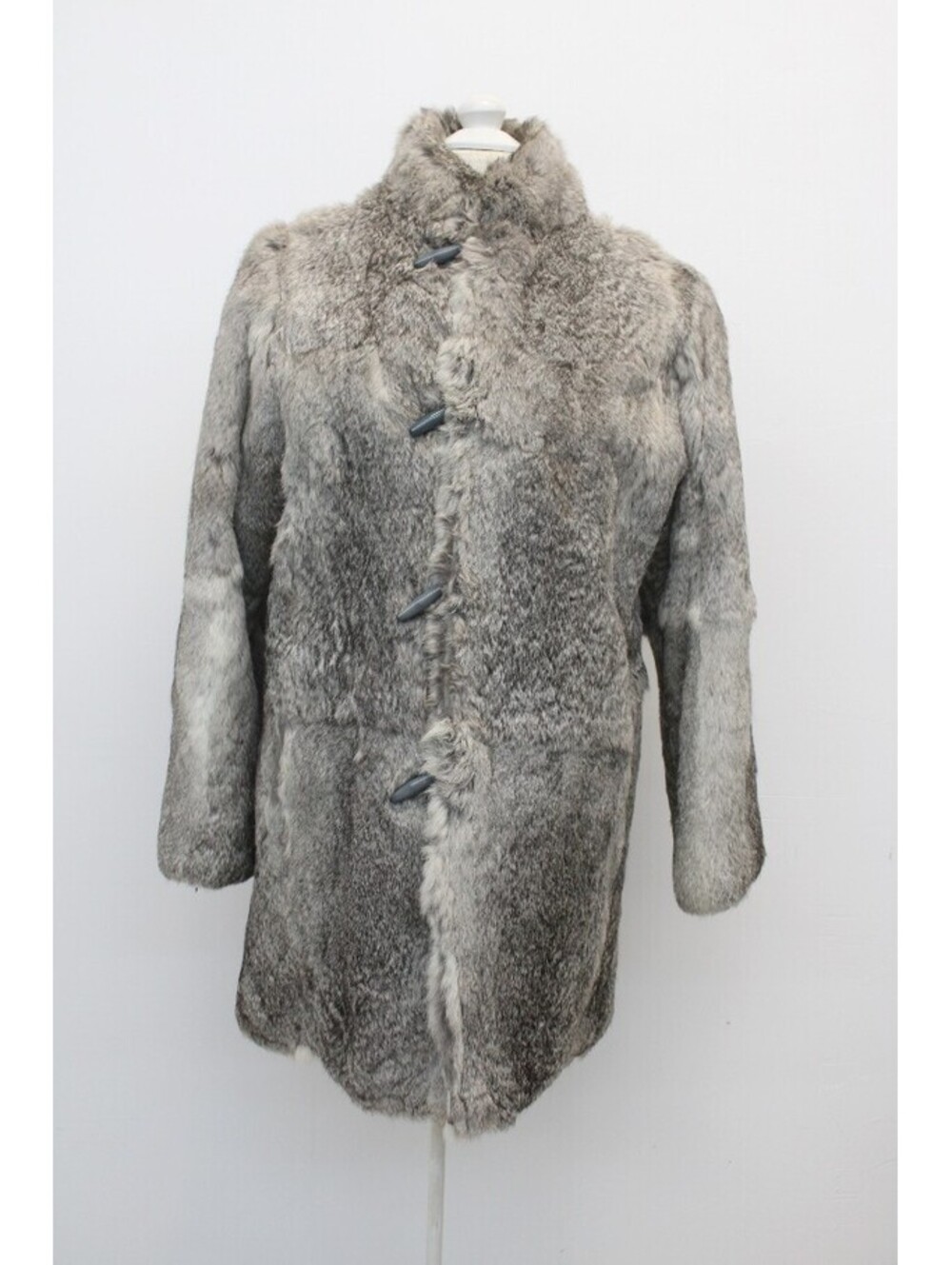 SCRAP ITEM: REVERSIBLE GRAY RABBIT FUR JACKET COAT WOMEN WOMAN SIZE N/A